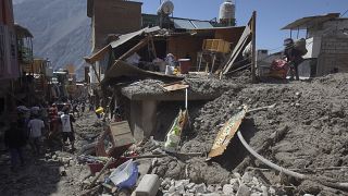Destruction after landslide in Peru