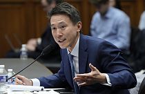 TikTok CEO Shou Zi Chew testifies during a hearing of the House Energy and Commerce Committee.