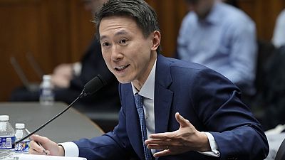 TikTok CEO Shou Zi Chew testifies during a hearing of the House Energy and Commerce Committee.