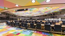 Nell'immagine, la sala dove si tengono le riunioni del Consiglio europeo
