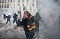 Protestos contra a reforma das pensões em França