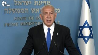 Benjamin Netanyahou, lors de sa prise de parole du 23 mars 2023
