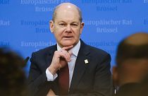 "There is no need to worry about anything," German Chancellor Olaf Scholz said when asked about Deutsche Bank.