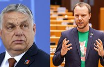 Hungarian Prime Minister Viktor Orbán (left) is at the centre of one of the strangest rap battles ever - initiated by German MEP Daniel Freund (right)