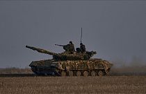 Un char sur la ligne de front à Bakhmut, en Ukraine, 22 mars 2023.