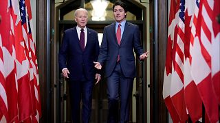 رئيس الوزراء الكندي جاستن ترودو والرئيس الأمريكي جو بايدن
