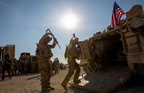 نیروهای آمریکایی در پایگاهی در شمال شرق سوریه به تاریخ یازدهم نوامبر ۲۰۱۹.