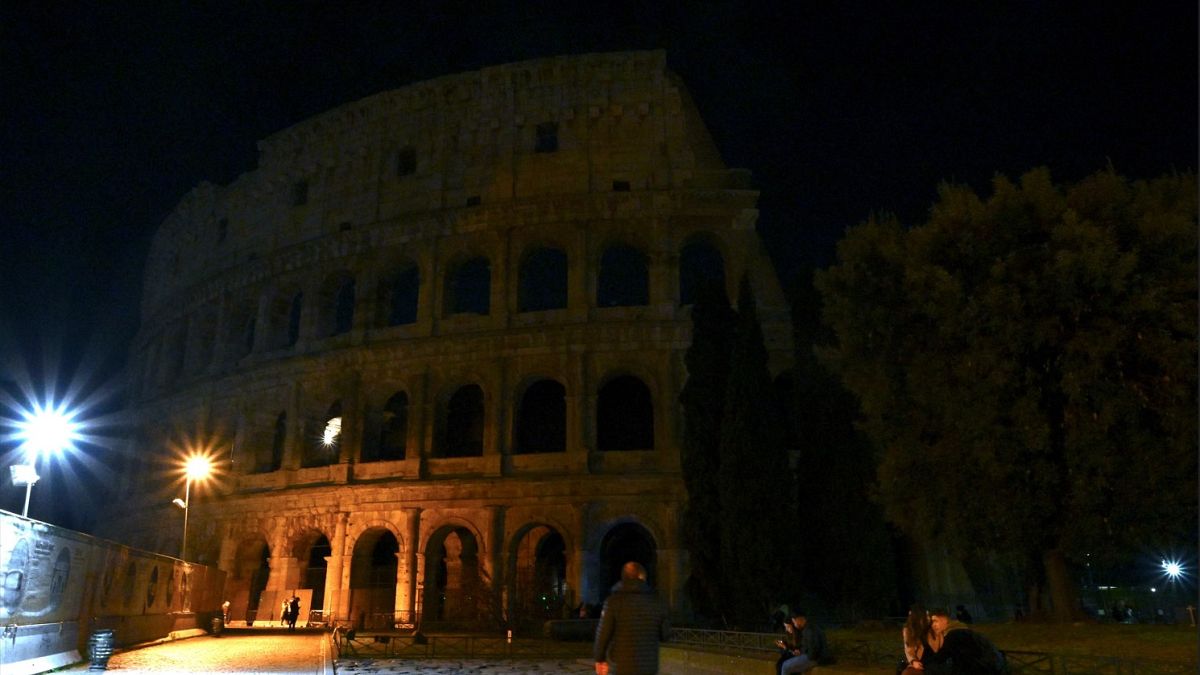 Rome's Colosseum switched off its lights for Earth Hour, March 25, 2023. 