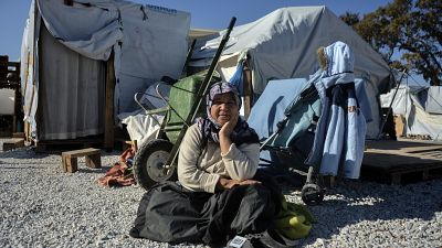 Flüchtling auf der griechischen Insel Lesbos