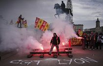 Manifestation à Lyon, France, contre la réforme des retraites 