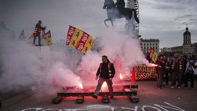 Manifestation à Lyon, France, contre la réforme des retraites