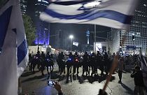 Polícia de intervenção presente nos protestos em Telavive, Israel