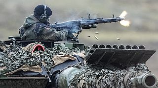 Uno dei carri armati arrivati in Ucraina