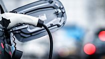 An electric vehicle on charge.
