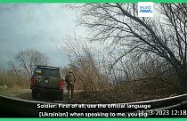 Capture d'écran de la vidéo incriminant, à tort, des soldats ukrainiens