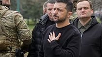 Volodimir Zelenszkij Zaporizzsjában 2023. március 27-én