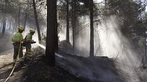 Пожарные борются с огнём в Астурии на севере Испании