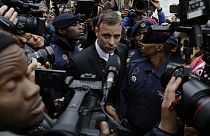 FILE - Oscar Pistorius leaves the High Court in Pretoria, South Africa, Tuesday June 14, 2016 during his trail for the murder of girlfriend Reeva Steenkamp. 