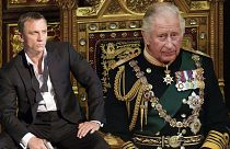 James-Bond-Darsteller Daniel Craig (links im Bild) und der britische König Charles III.