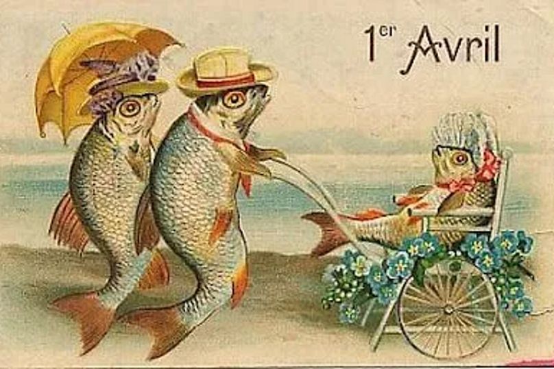 French postcard celebrating 1 April