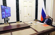 Wladimir Putin informiert den Nationalen Sicherheitsrat per Video am 31. März 2023