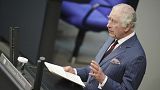  Britain's King Charles III speaks in the German parliament Bundestag on the second day of his trip to Germany in Berlin, Thursday, March 30, 2023.