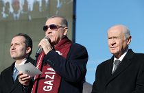 Cumhurbaşkanı Recep Tayyip Erdoğan ve MHP Genel Başkanı Devlet Bahçeli Gaziantep'te