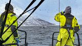 Rettungsschiff vor der Insel Reinoya, etwa 60 km nördlich von Tromsö