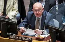 Vassily Nebenzia, representante permanente de Rusia ante las Naciones Unidas, habla durante una reunión del Consejo de Seguridad de la ONU, 29 de marzo de 2022.