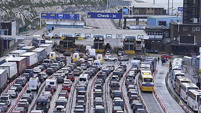 Traffic at the Port of Dover as the Easter getaway begins, in Kent England, Saturday April 1, 2023.