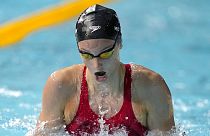 Summer McIntosh a női 400 méteres vegyesúszásban versenyez a nemzetközösségi játékokon a birminghami Sandwell Aquatics Centerben, 2022. július 29-én – képünk illusztráció