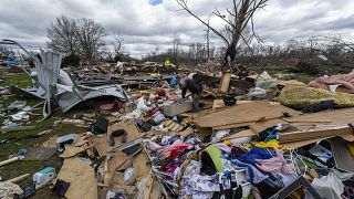  الأضرار الناجمة عن إعصار ضرب إنديانا في الولايات المتحدة