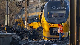 Comboio acidentado perto de Haia, Países Baixos