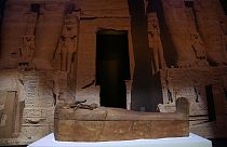 The coffin of Ramses II on display at unveiling ceremony