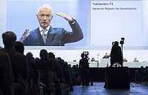 El presidente de Credit Suisse, Axel Lehmann, durante la junta de accionistas