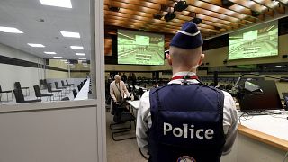 La salle d'audience du procès des attentats de Bruxelles (3/04/2023)
