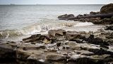 A photograph taken on March 30, 2023 shows a Combined Sewer Overflow pipe on Ryde beach on the Isle of Wight which has suffered from sewage pollution in recent years.