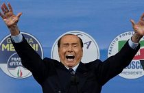  Silvio Berlusconi addresses a rally in Rome, Saturday, Oct. 19, 2019
