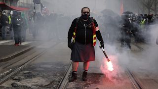 Manifestaciones en varios puntos de Francia durante la undécima jornada de protestas