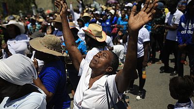 Faithful take part in a Good Friday procession in Port-au-Prince, Haiti, Friday, April 7, 2023.