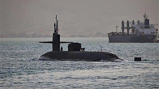 Photo released by the US Navy shows a nuclear-powered submarine, based out of Kings Bay, Georgia, passed through the Suez Canal April 7, 2023.