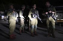 Nach Raketenbeschuss aus Syrien: Israelische Soldaten patrouillieren in den von Israel annektierten Golanhöhen,