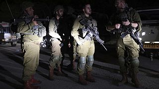 Nach Raketenbeschuss aus Syrien: Israelische Soldaten patrouillieren in den von Israel annektierten Golanhöhen,