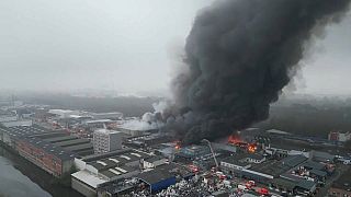 حريق في مدينة هامبورغ الألمانية