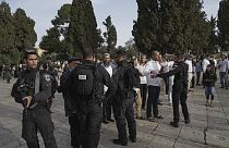 La polizia israeliana durante le feste a Gerusalemme