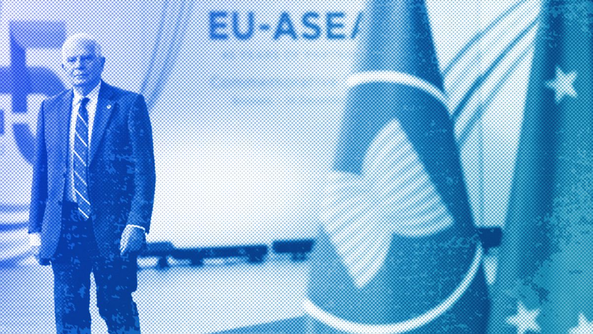European Union foreign policy chief Josep Borrell arrives for the EU-ASEAN summit in Brussels, 14 December 2022