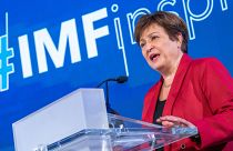 Krisztalina Georgieva, a Nemzetközi Valutalap (IMF) főigazgatója a Világbank és az IMF közös New York-i ülésszakának megnyitóján 2023. április 10-én.