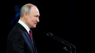 Vlagyimir Putyin orosz elnök beszédet mond a Kremlben
