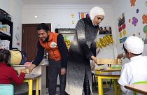 Husband and wife, Omer and Iman, met while volunteering at the humanitarian organisation ‘Önder’