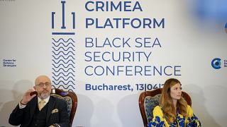 Die ukrainische Vize-Außenministerin Emine Dschaparova, 13. April 2023, Bukarest
